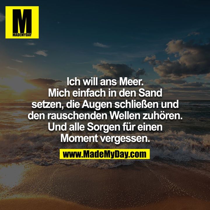 Ich will ans Meer. Mich einfach in den Sand setzen, die Augen schließen und den rauschenden Wellen zuhören. Und alle Sorgen für einen Moment vergessen.