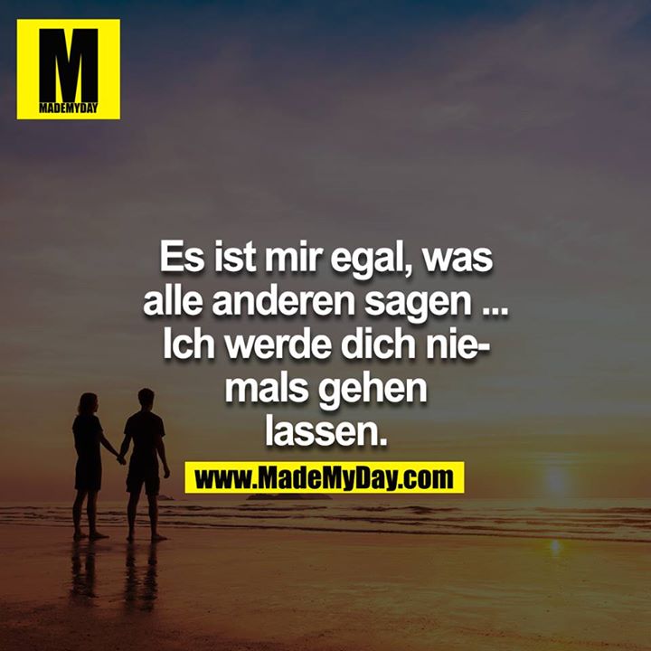 Es ist mir egal, was alle anderen sagen ... Ich werde dich niemals gehen lassen.