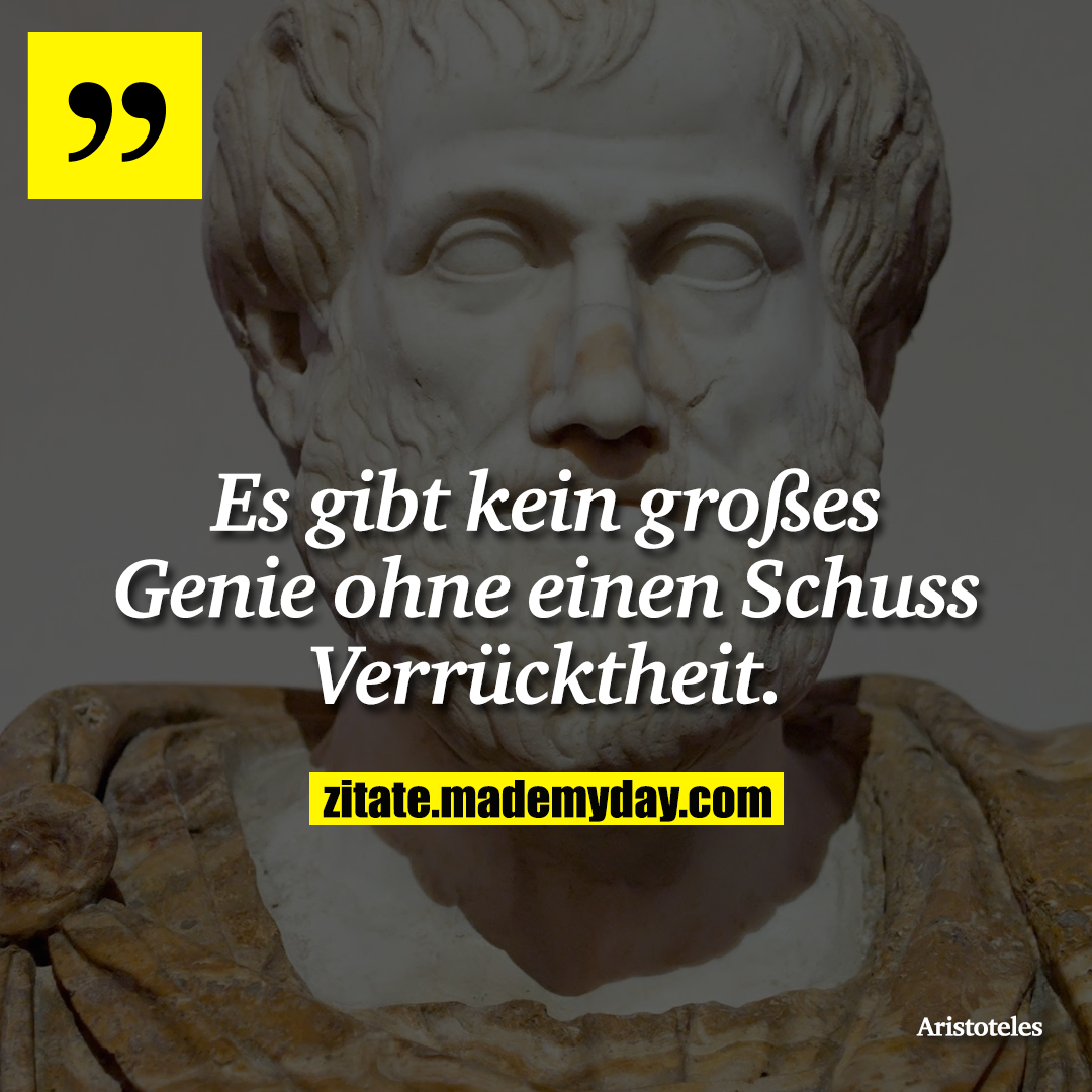 Es gibt kein großes Genie ohne einen Schuss Verrücktheit.