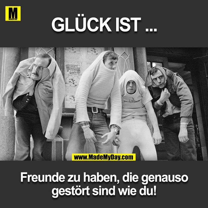 GLÜCK IST ...<br />
Freunde zu haben, die genauso gestört sind wie du!