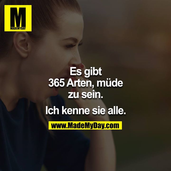 Es gibt 365 Arten, müde zu sein.<br />
<br />
Ich kenne sie alle.
