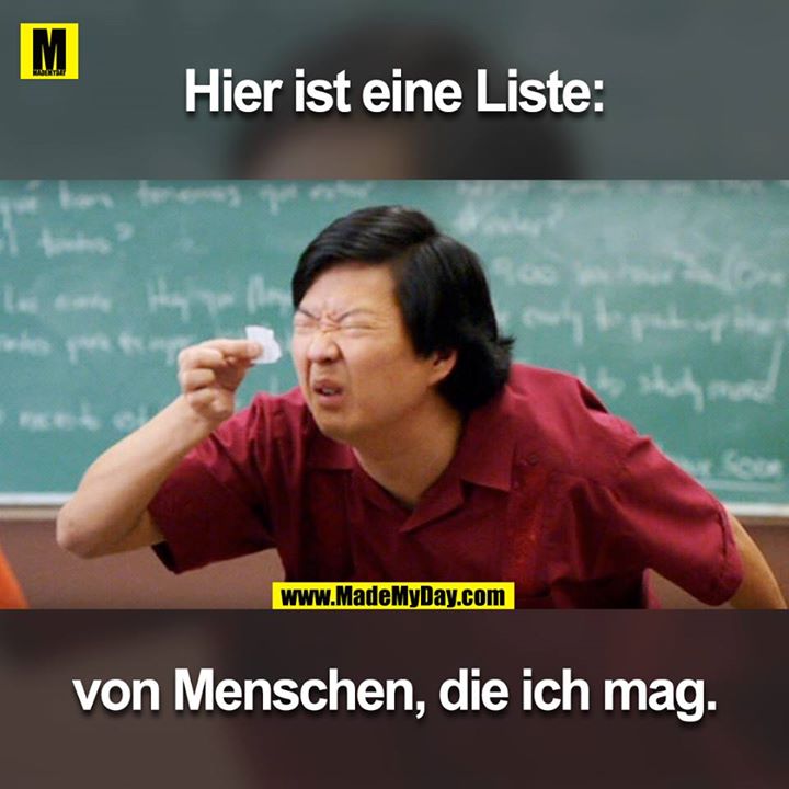 Hier eine Liste: von Menschen, die ich mag.