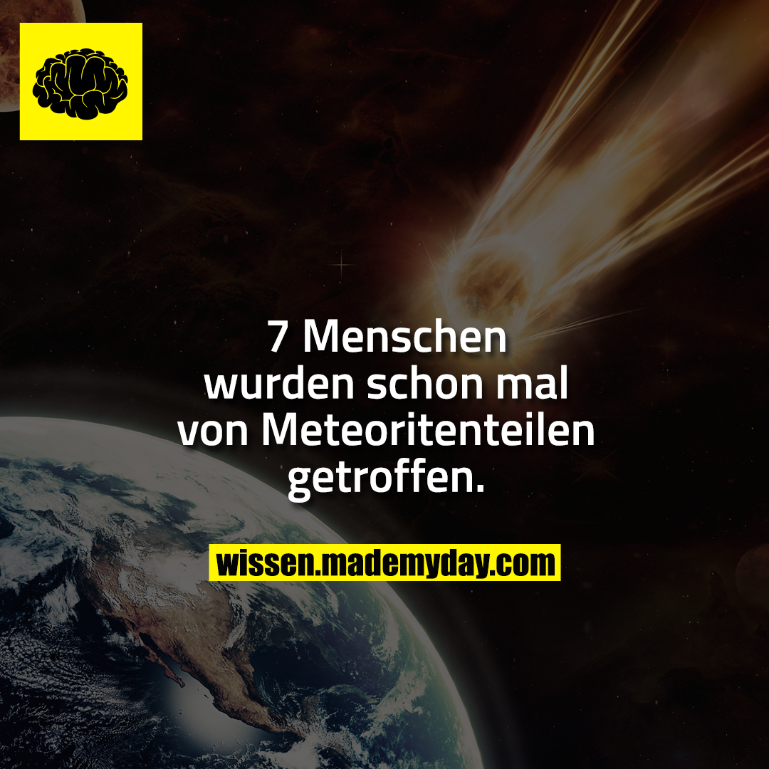 7 Menschen wurden schon mal von Meteoritenteilen getroffen.