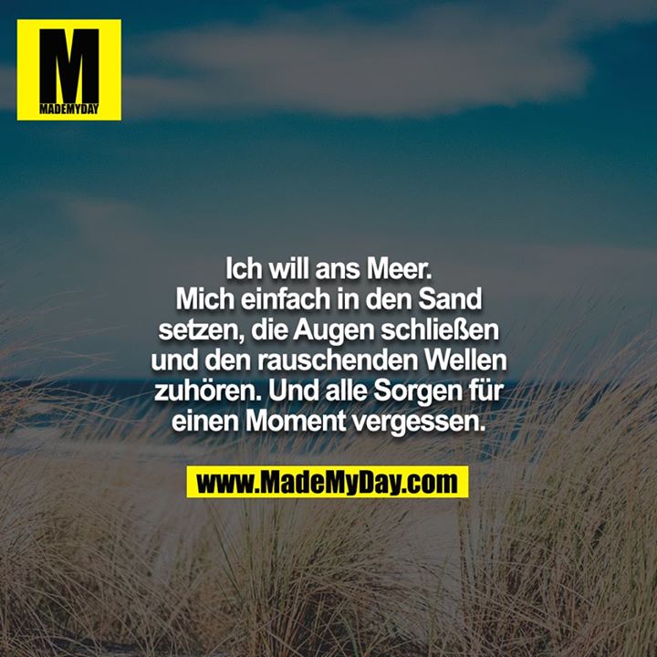 Ich will ans Meer. Mich einfach in den Sand setzen, die Augen schließen und den rauschenden Wellen zuhören. Und alle Sorgen für einen Moment vergessen.