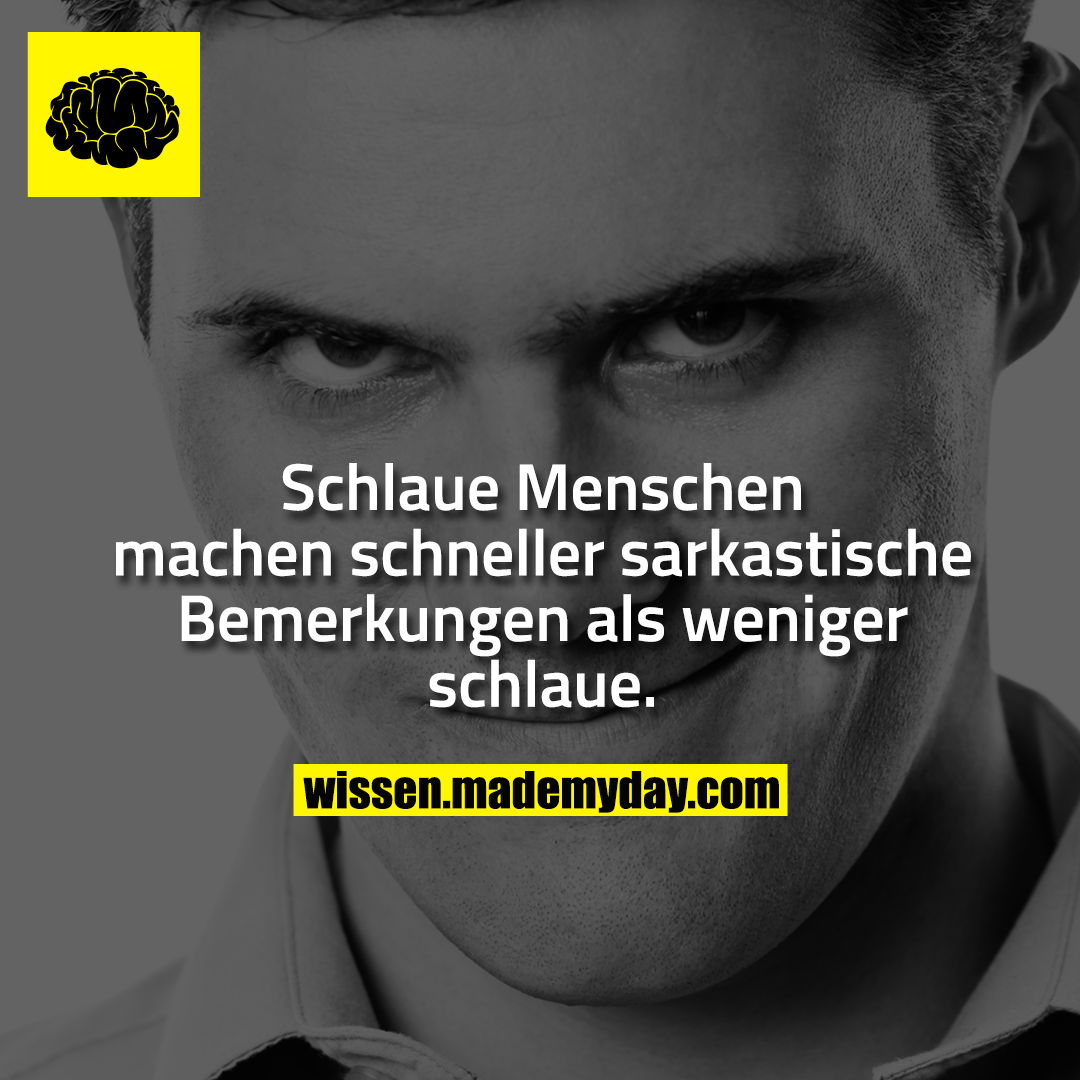 Schlaue Menschen machen schneller sarkastische Bemerkungen als weniger schlaue.