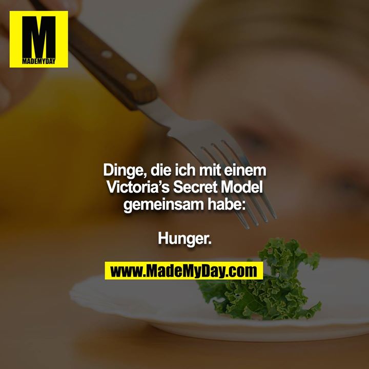Dinge, die ich mit einem Victoria's Secret Model gemeinsam habe:<br />
<br />
Hunger.
