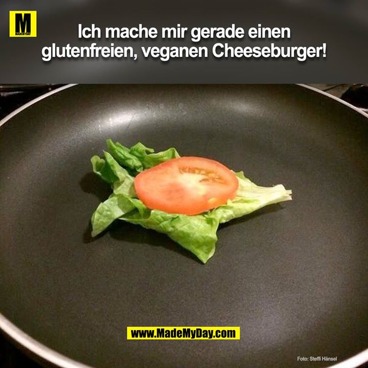 Ich mache mir gerade einen glutenfreien, veganen Cheeseburger!
