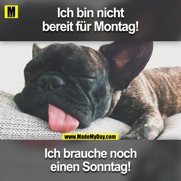 Ich bin nicht bereit für Montag!<br />
Ich brauche noch einen Sonntag!