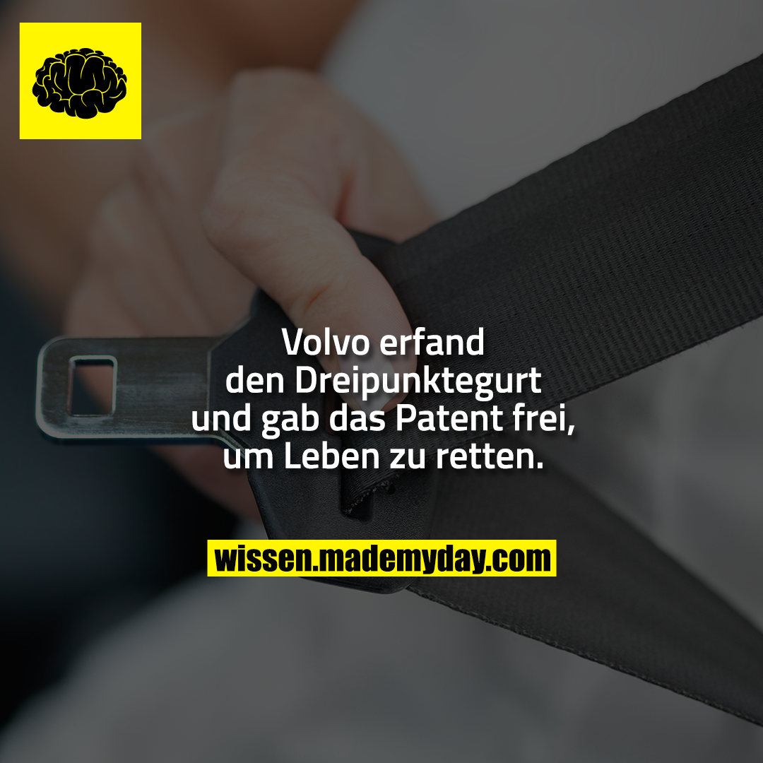 Volvo erfand den Dreipunktegurt und gab das Patent frei, um Leben zu retten.