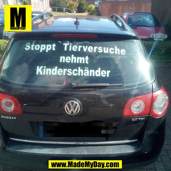Stoppt Tierversuche<br />
nehmt Kinderschänder