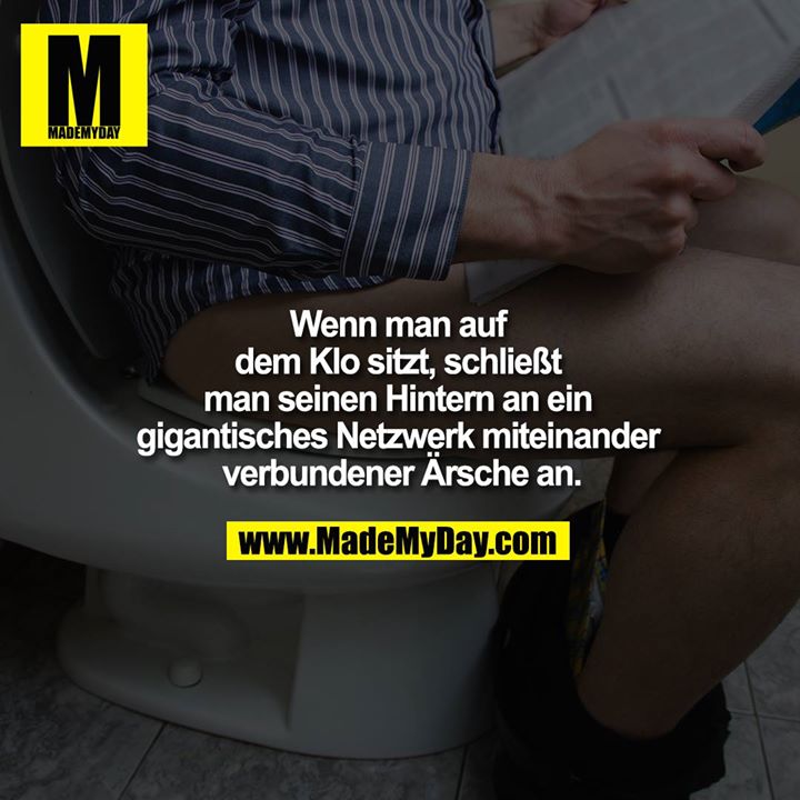 Wenn man auf dem Klo sitzt, schließt man seinen Hintern an ein gigantisches Netzwerk miteinander verbundener Ärsche an.