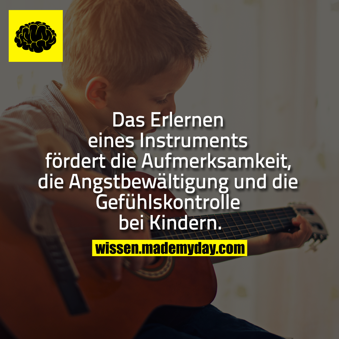 Das Erlernen eines Instruments fördert die Aufmerksamkeit, die Angstbewältigung und die Gefühlskontrolle bei Kindern.