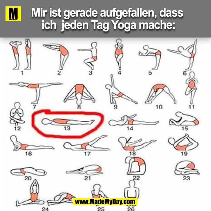 Mir ist gerade aufgefallen, dass ich<br />
jeden Tag Yoga mache: