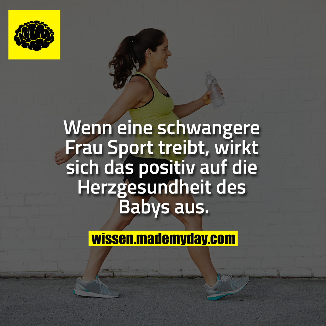 Wenn eine schwangere Frau Sport treibt, wirkt sich das positiv auf die Herzgesundheit des Babys aus.