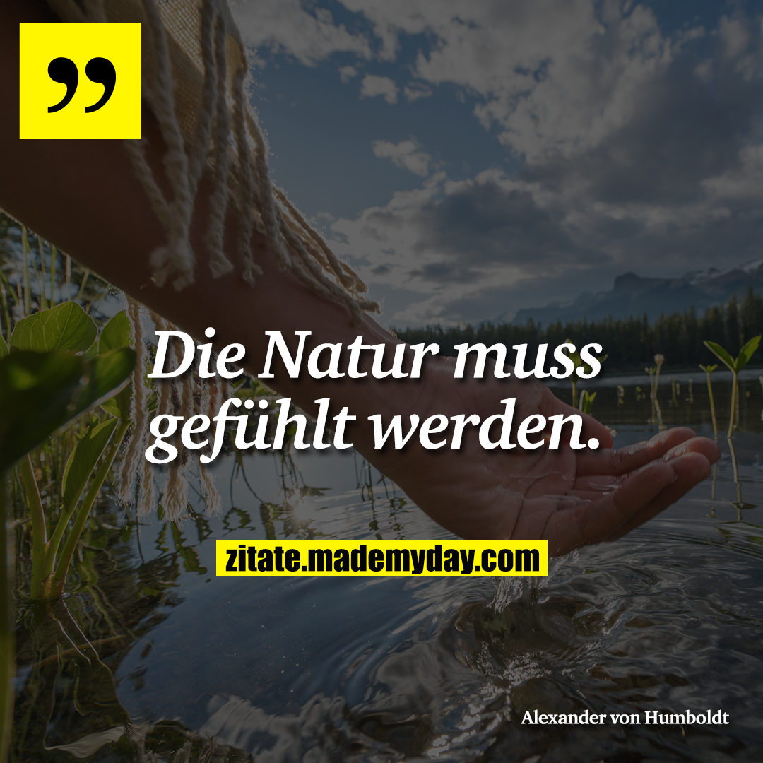Die Natur muss gefühlt werden.<br />
