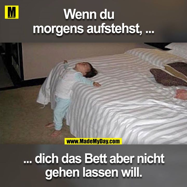 Wenn du morgens aufstehst, ... ... dich das Bett aber nicht gehen lassen will.