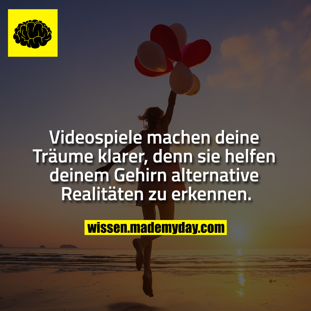 Videospiele machen deine Träume klarer, denn sie helfen deinem Gehirn alternative Realitäten zu erkennen.