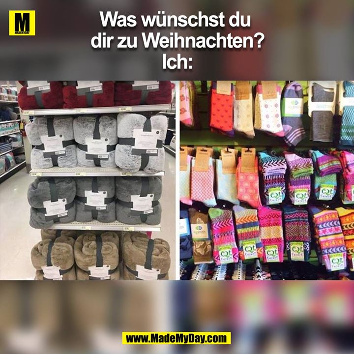 Was wünschst du dir zu Weihnachten?<br />
Ich:
