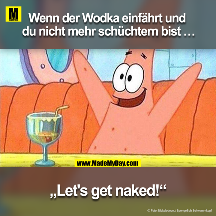 Wenn der Wodka einfährt und du nicht mehr schüchtern bist …<br />
"Let's get naked!"
