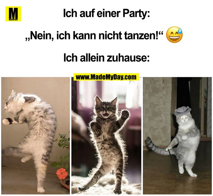 Ich auf einer Party:<br />
„Nein, ich kann nicht tanzen!“ ?<br />
Ich allein zuhause: