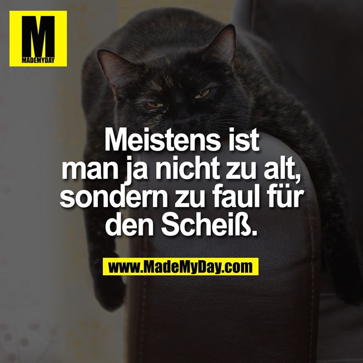 Meistens ist man ja nicht zu alt, sondern zu faul für den Scheiß.