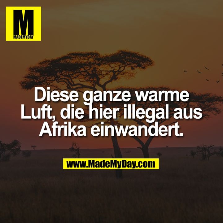 Diese ganze warme Luft, die hier illegal aus Afrika einwandert.