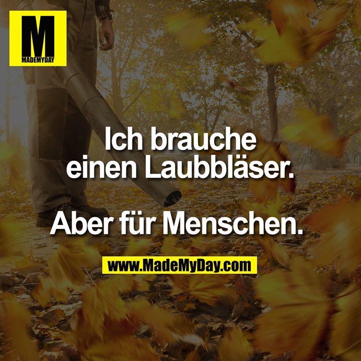 Ich brauche einen Laubbläser. Aber für Menschen.