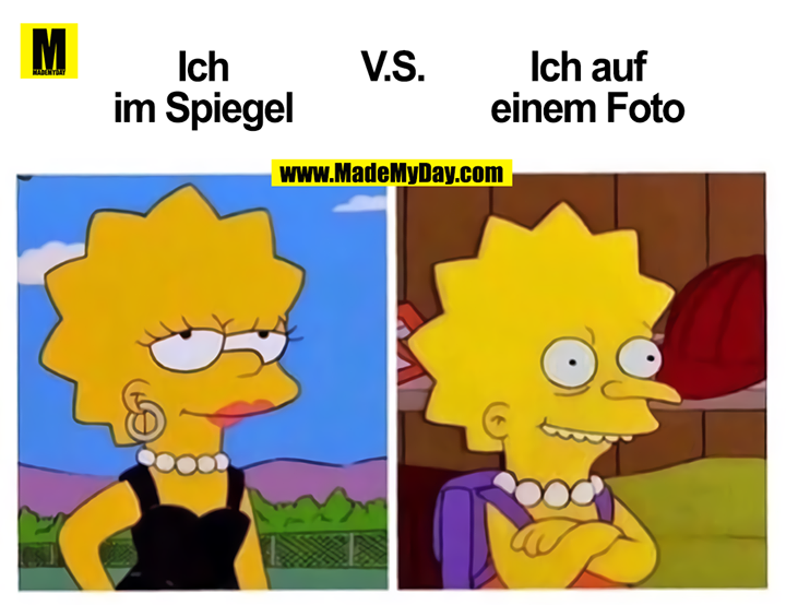 Ich im Spiegel V.S. Ich auf einem Foto