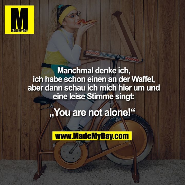Manchmal denke ich, ich habe schon einen an der Waffel, aber dann schau ich mich hier um und eine leise Stimme singt:<br />
„You are not alone!“
