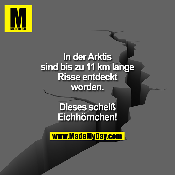 In der Arktis sind bis zu 11 km lange Risse entdeckt worden.<br />
<br />
Dieses scheiß Eichhörnchen!