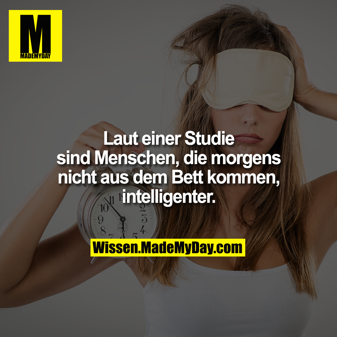 Laut einer Studie sind Menschen, die morgens nicht aus dem Bett kommen, intelligenter.