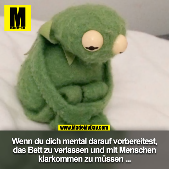 Wenn du dich mental darauf vorbereitest, das Bett zu verlassen und mit Menschen klarkommen zu müssen...