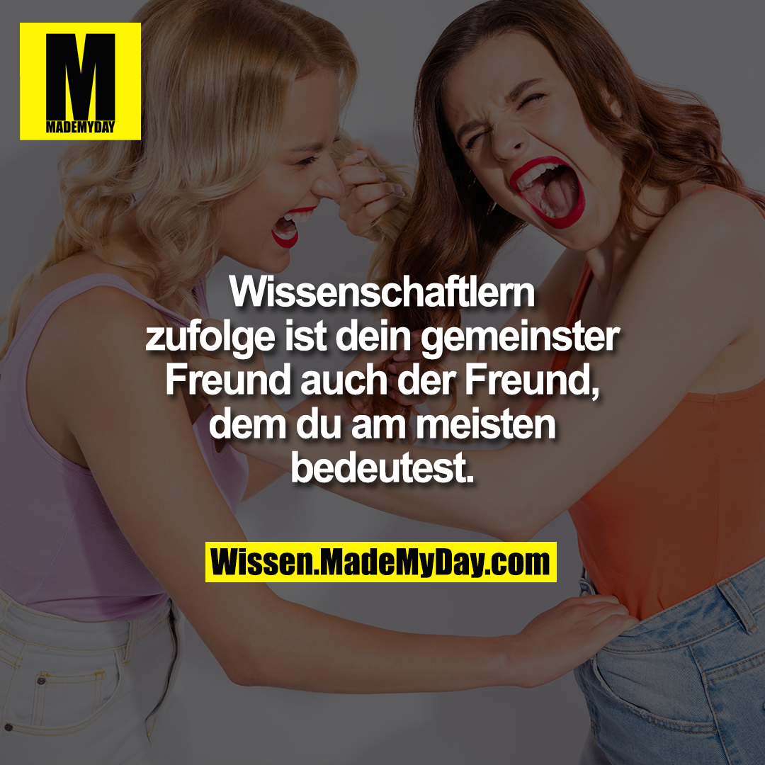 Wissenschaftlern zufolge ist<br />
dein gemeinster Freund<br />
auch der Freund, dem du<br />
am meisten bedeutest.