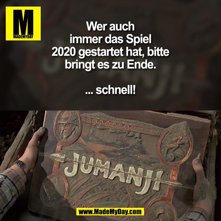 Wer auch immer das Spiel 2020 gestartet hat, bitte bringt es zu Ende.<br />
... schnell!