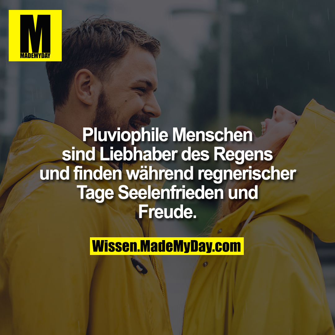 Pluviophile Menschen sind Liebhaber des Regens und finden während regnerischer Tage Seelenfrieden und Freude.