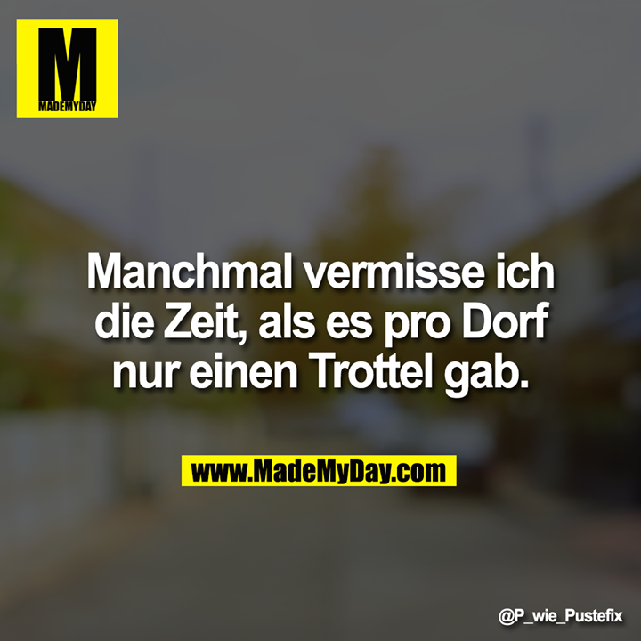 Manchmal vermisse ich die Zeit, als es pro Dorf nur einen Trottel gab.