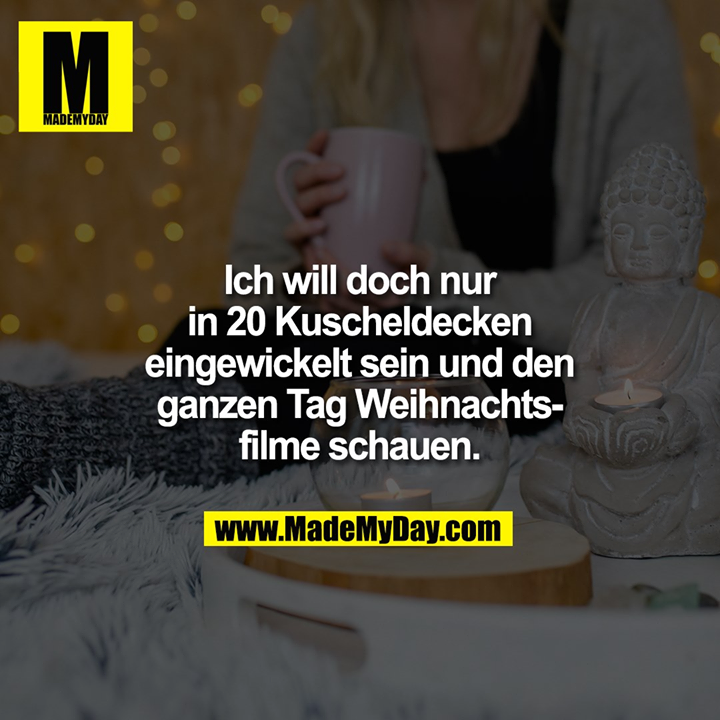 Ich will doch nur in 20 Kuscheldecken eingewickelt sein und den ganzen Tag Weihnachtsfilme schauen.