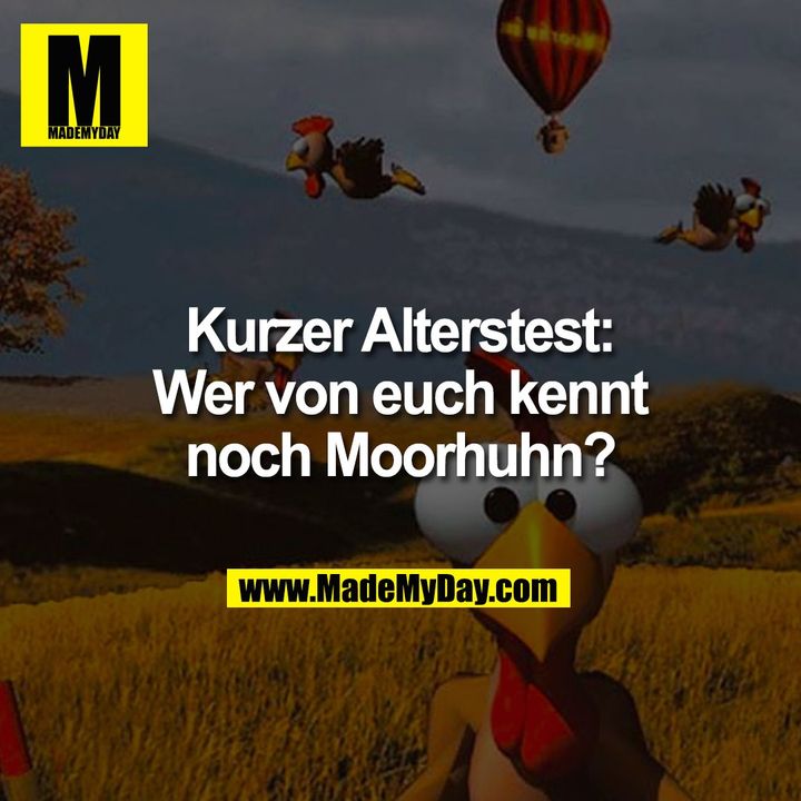 Kurzer Alterstest:<br />
Wer von euch kennt noch Moorhuhn?