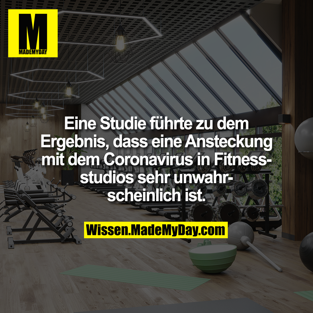 Eine Studie führte zu dem Ergebnis, dass eine Ansteckung mit dem Coronavirus in Fitnessstudios sehr unwahrscheinlich ist.