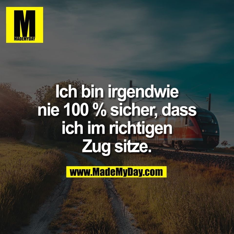 Ich bin irgendwie<br />
nie 100 % sicher, dass<br />
ich im richtigen<br />
Zug sitze.