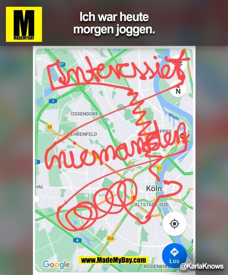 Ich war heute morgen joggen. @KarlaKnows (BILD)