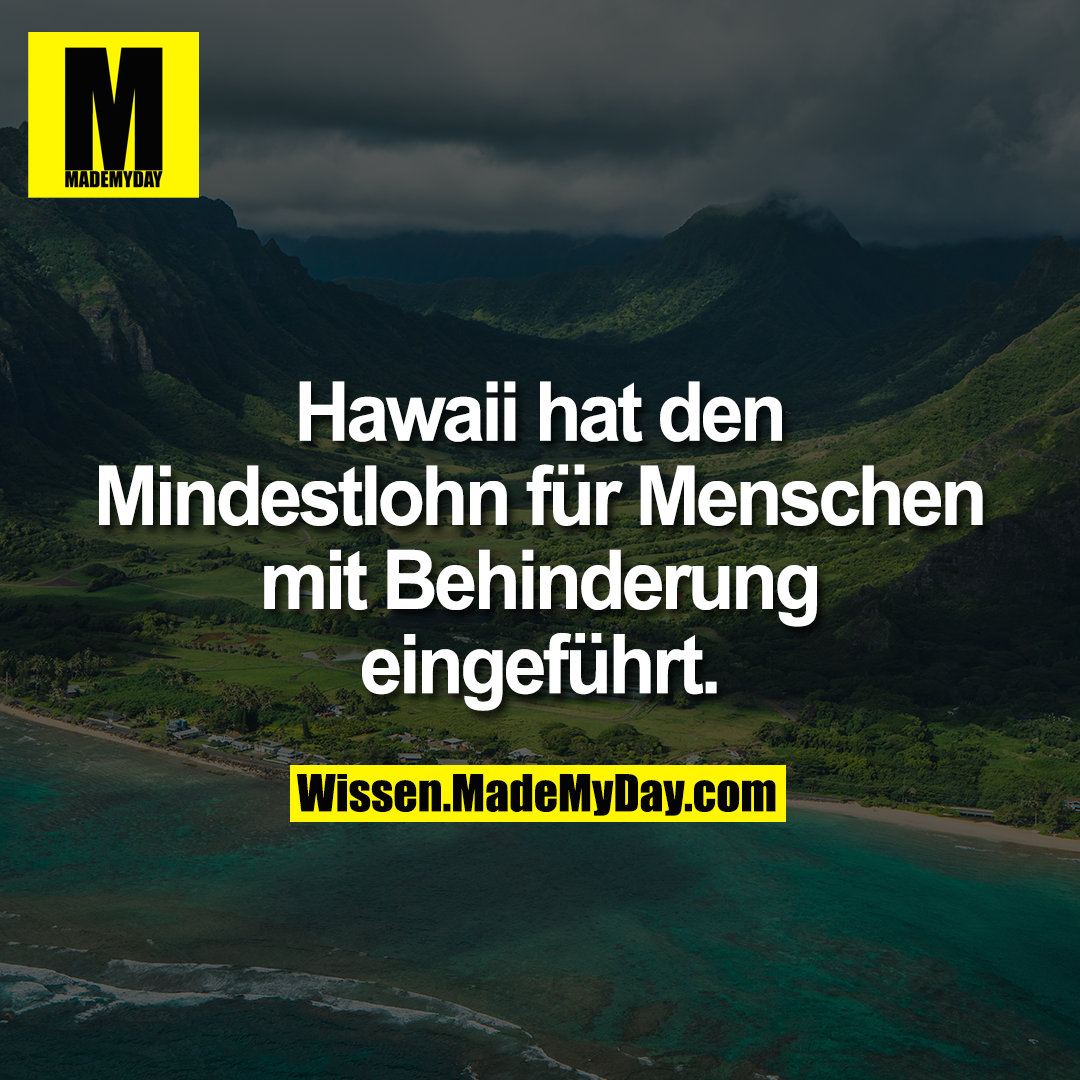 Hawaii hat den Mindestlohn für Menschen mit Behinderung eingeführt.