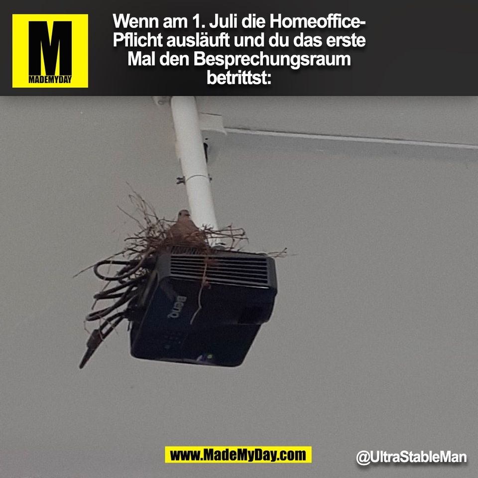 Wenn am 1. Juli die Homeoffice-<br />
Pflicht ausläuft und du das erste<br />
Mal den Besprechungsraum<br />
betrittst:<br />
