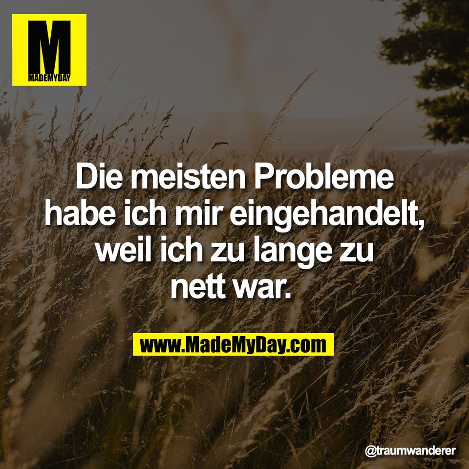 Die meisten Probleme<br />
habe ich mir eingehandelt,<br />
weil ich zu lange zu<br />
nett war.