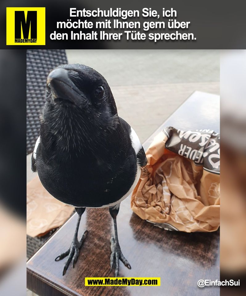 Entschuldigen Sie, ich<br />
möchte mit Ihnen gern über<br />
den Inhalt Ihrer Tüte sprechen.<br />
@EinfachSui<br />
(BILD)