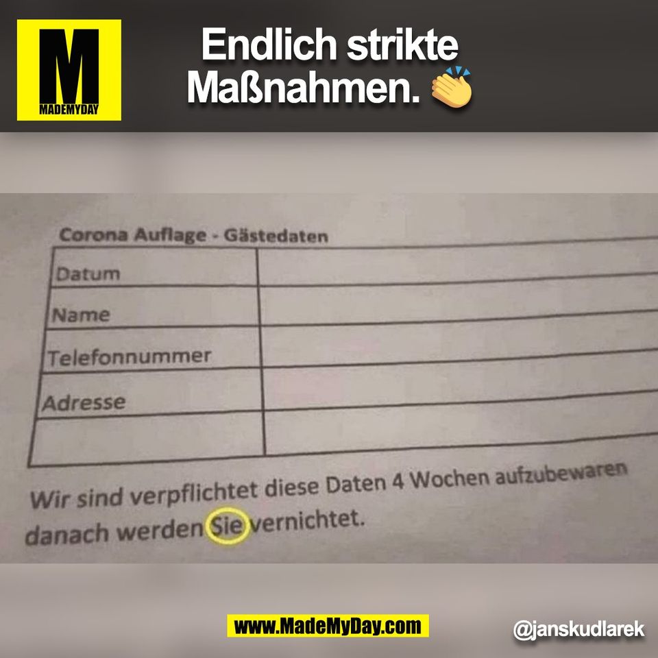 Endlich strikte<br />
Maßnahmen. 👏<br />
@janskudlarek<br />
(BILD)