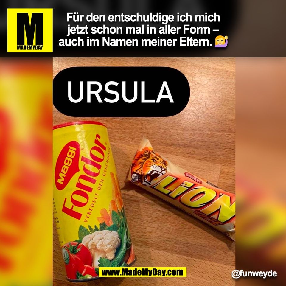 Für den entschuldige ich mich<br />
jetzt schon mal in aller Form –<br />
auch im Namen meiner Eltern. 🙋<br />
@funweyde<br />
(BILD)