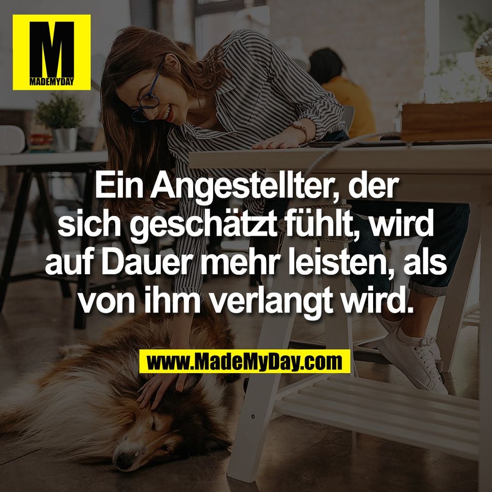 Ein Angestellter, der<br />
sich geschätzt fühlt, wird<br />
auf Dauer mehr leisten, als<br />
von ihm verlangt wird.