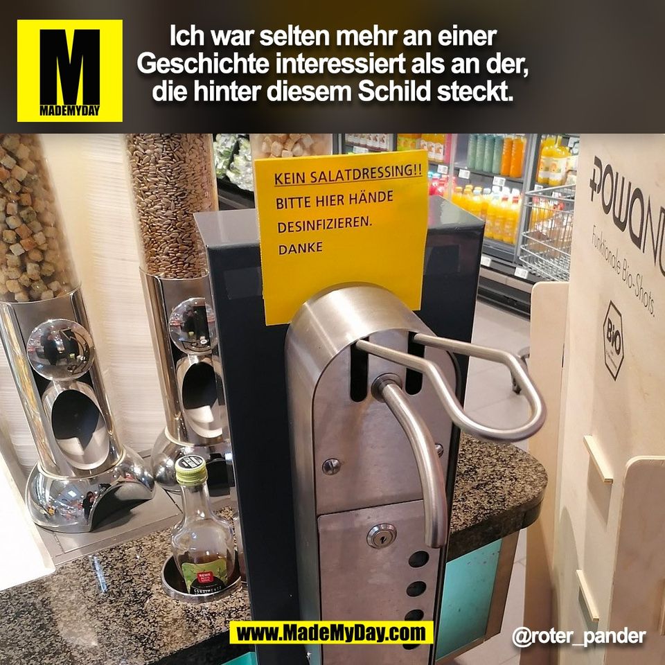 Ich war selten mehr an einer<br />
Geschichte interessiert als an der,<br />
die hinter diesem Schild steckt.<br />
@roter_pander<br />
(BILD)