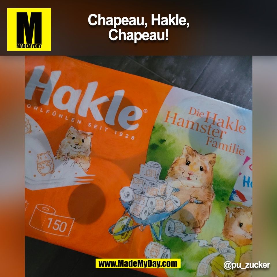 Chapeau, Hakle,<br />
Chapeau!<br />
@pu_zucker<br />
(BILD)